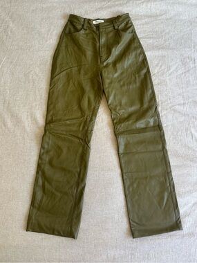 House of cb Faux Leather Straight-Leg Pants size S